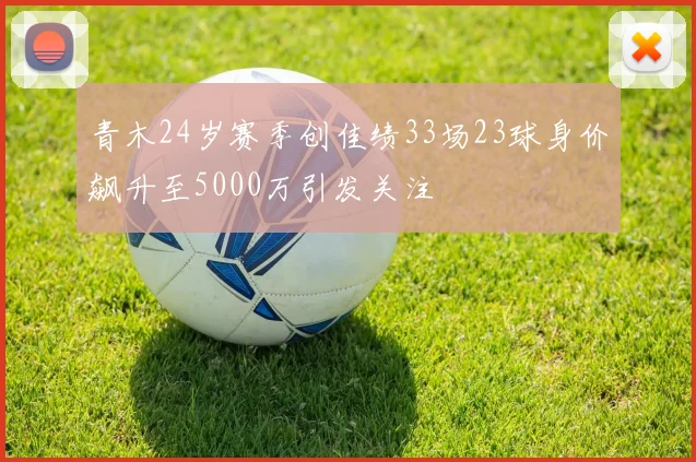 青木24岁赛季创佳绩33场23球身价飙升至5000万引发关注